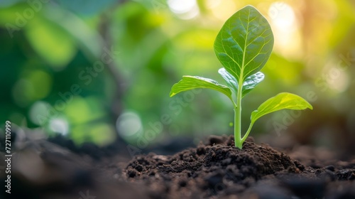  a young plant sprouting from the ground 