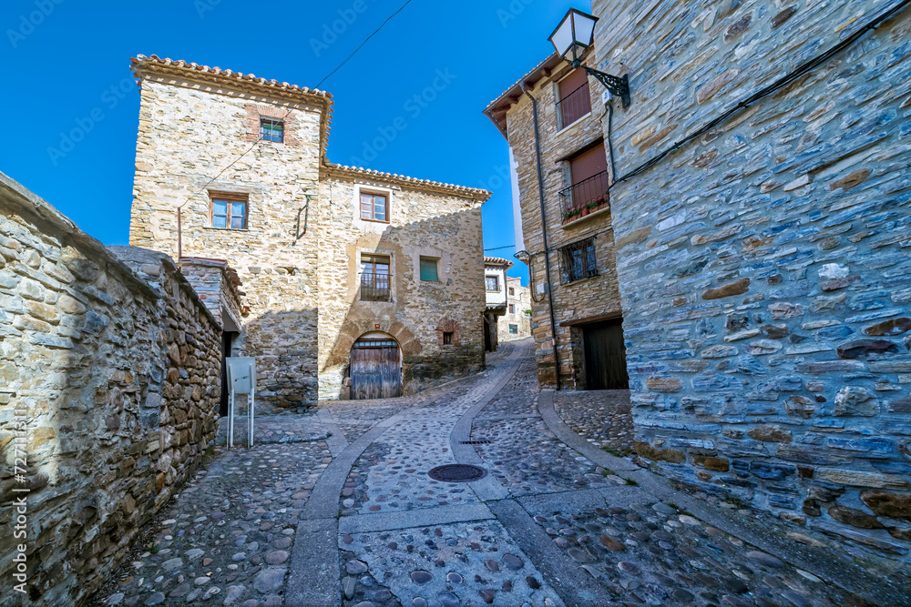 Street in the medieval village of Yanguas. Soria. Spain. Europe.