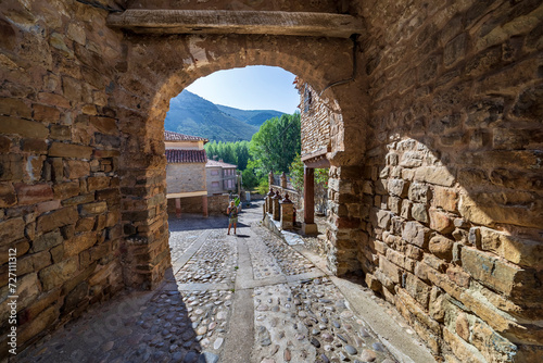 Historical Gate of the River in Yanguas. Soria. Spain. Europe.