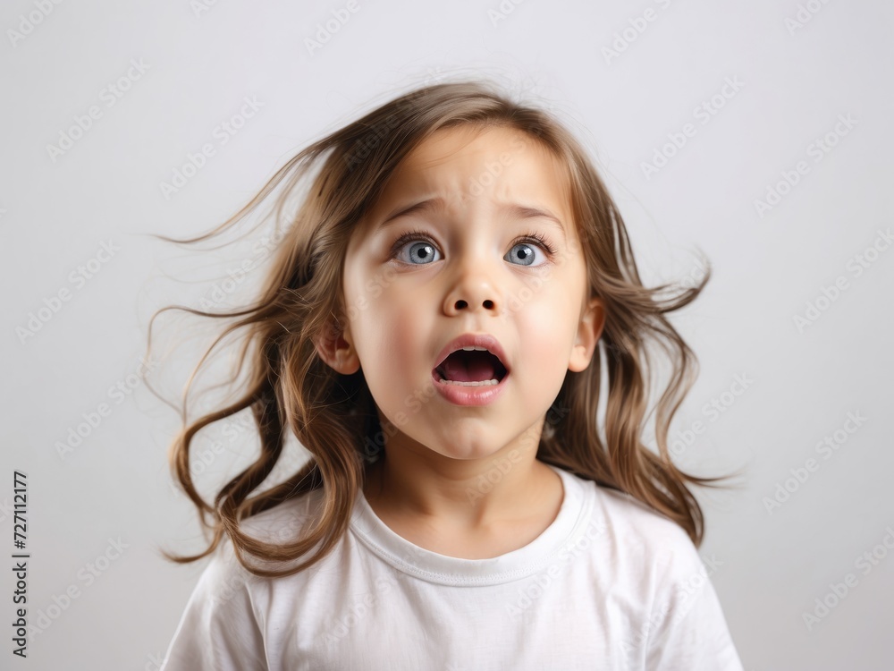 White Surprise: Little Girl's Expression White Surprise: Little Girl's Expression