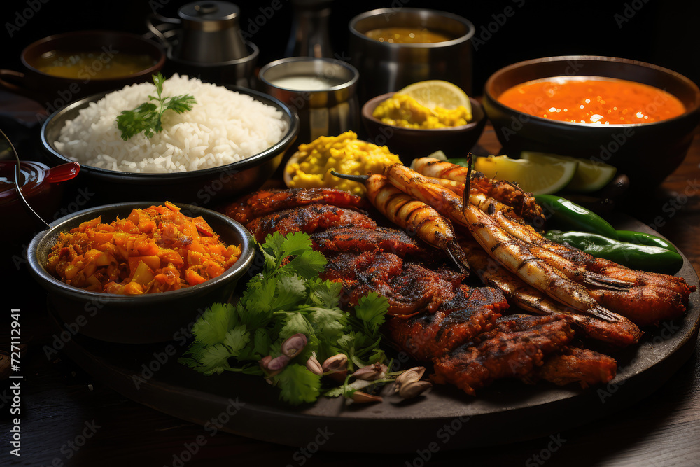 Fototapeta premium Cassava Brazilian Food on a Plate extreme closeup. Generative AI