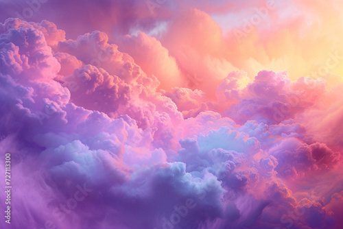 Fototapeta Naklejka Na Ścianę i Meble -  Soft blue clouds in the sky background creating a dreamy textured atmosphere concept illustration