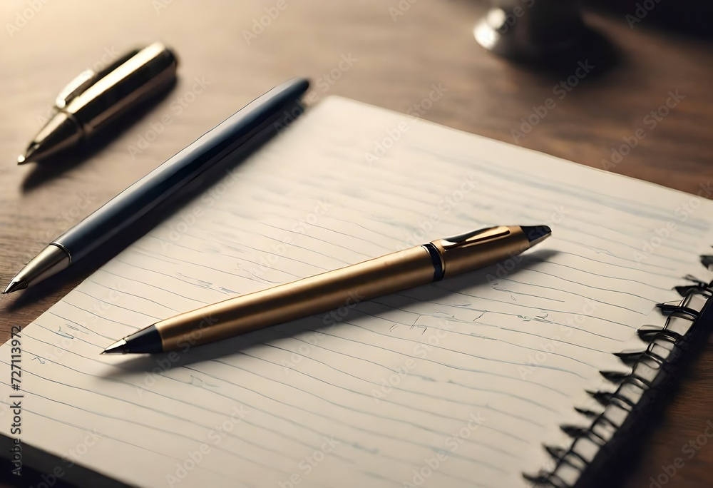 pen on notebook pen on notebook
