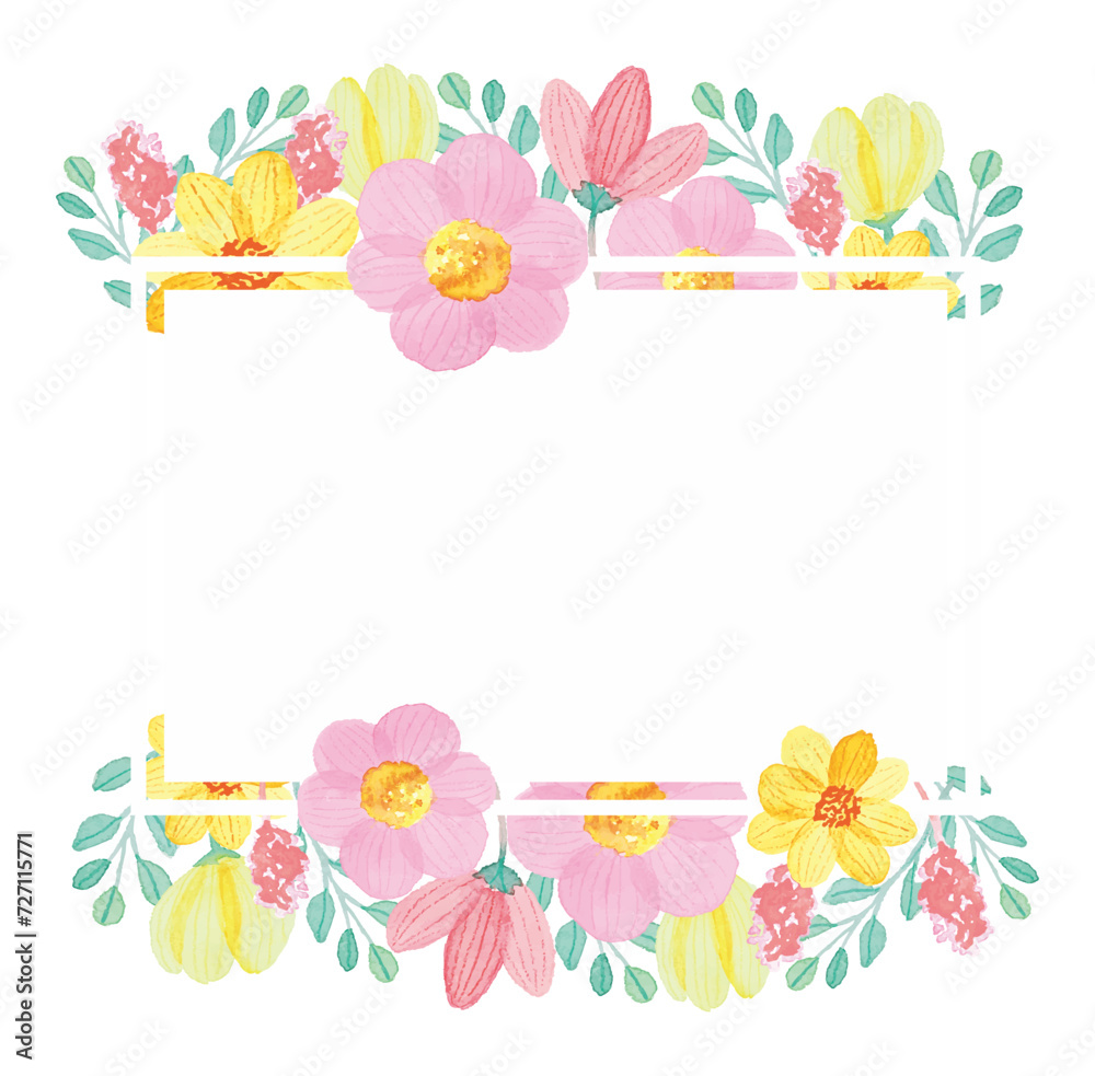 Lovely watercolor floral frame