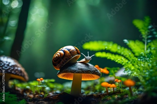 snail on a leaf photo
