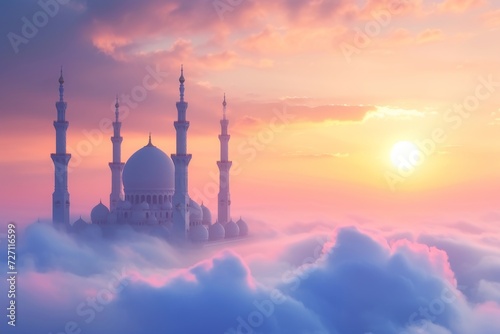 Fotobehang domes and minarets showcasing intricate with clouds
