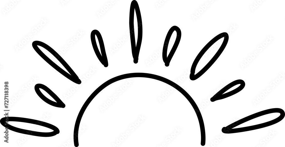 Fototapeta premium Set of hand drawn sun icons. Doodle style