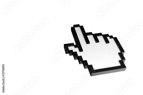 3d hand cursor icon pointer, on transparent background