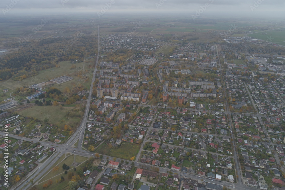 an aerial view of  town
