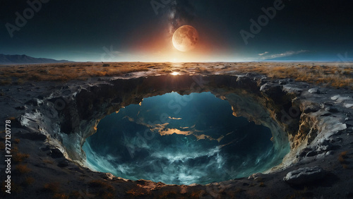 The moon springs water from inside earth