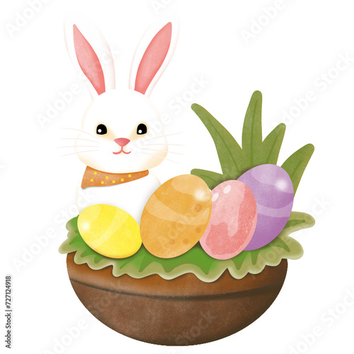 easter bunny with easter eggs