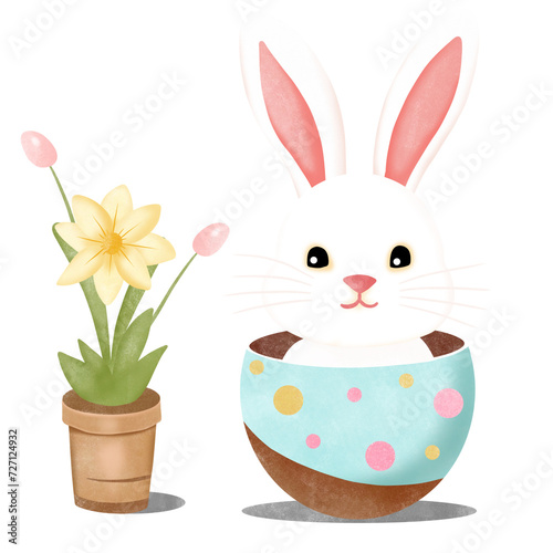 easter bunny and easter eggs