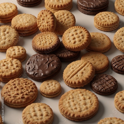 Visually enticing 4K image of an assortment of biscuits on a clean background