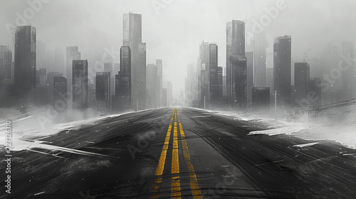 Road leading to the city.