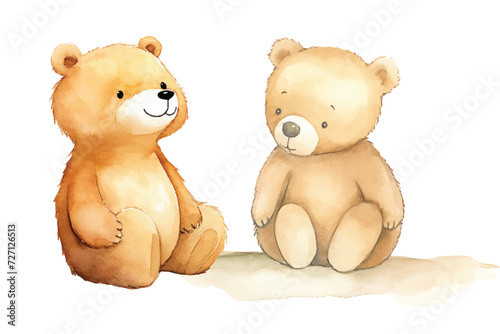 cute bear watercolor vector illustration © Finkha