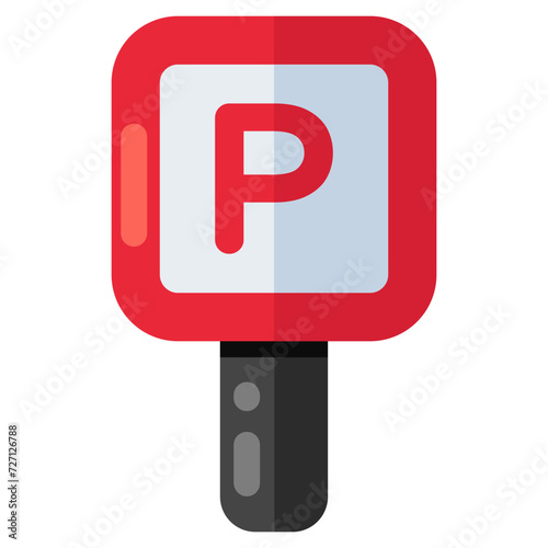 A colored design icon of parking board 