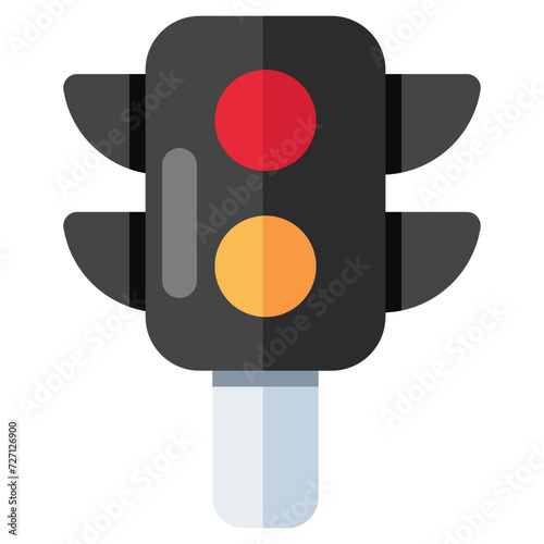 A flat design icon of traffic lights
