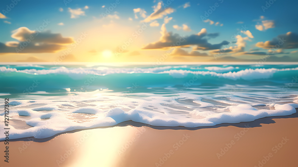 Fototapeta premium Panoramic natural landscape of beautiful beach
