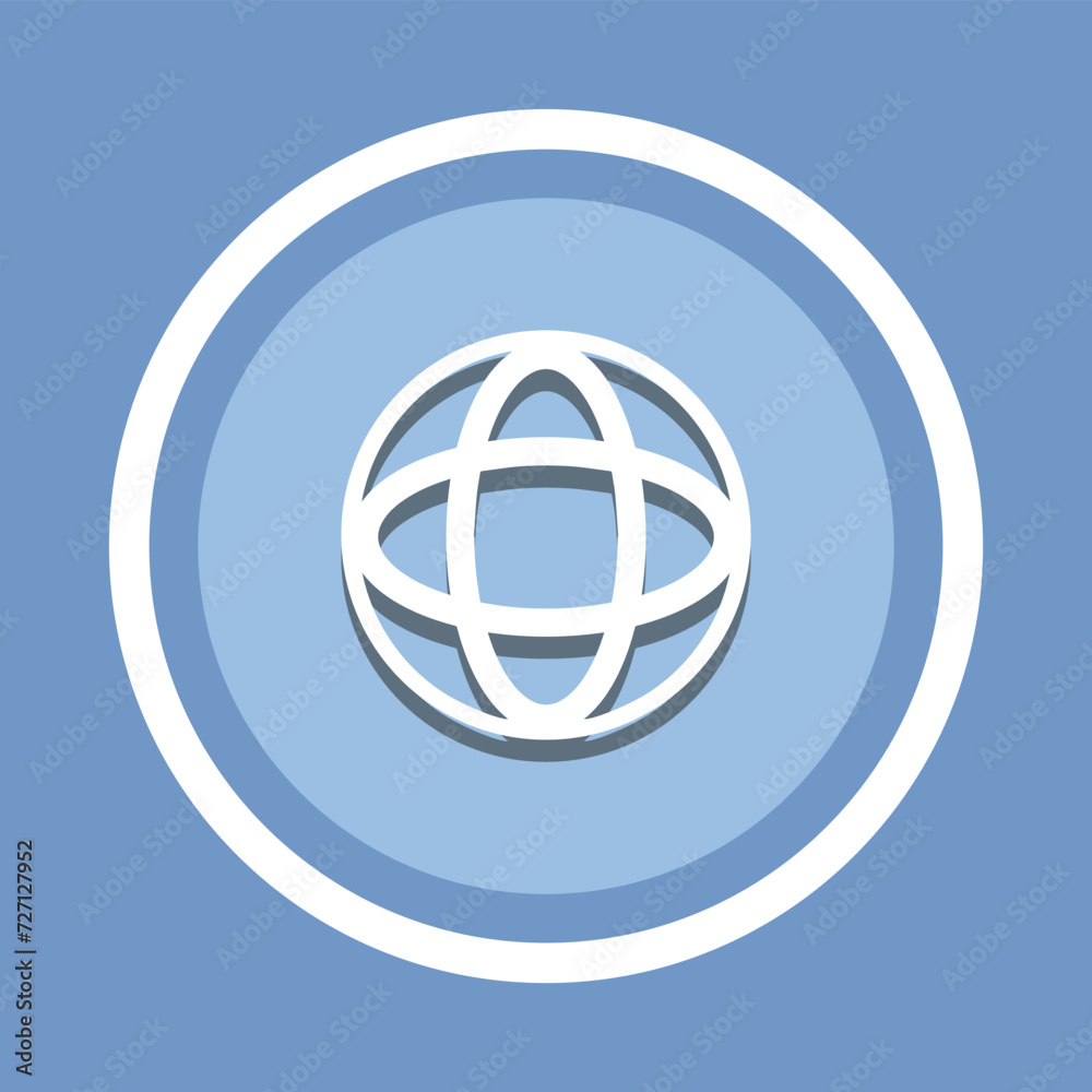 Globe Icon Vector. Website icon vector in trendy flat style. Planet icon image, Planet icon illustration isolated on blue background Globe Icon Vector. Website icon vector in trendy flat style. Planet icon image, Planet icon illustration isolated on blue background
