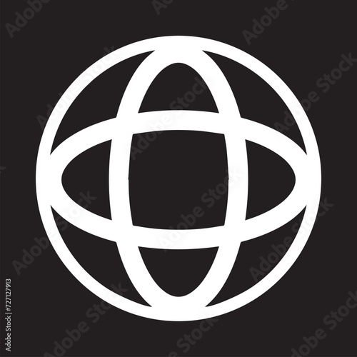 Globe icon vector. Website sign symbol vector. Planet vector icon illustration isolated on black background
