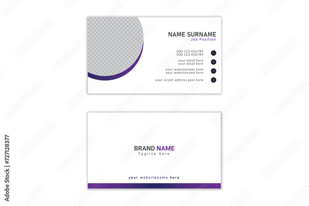 Clean and minimal name card or business card template design.