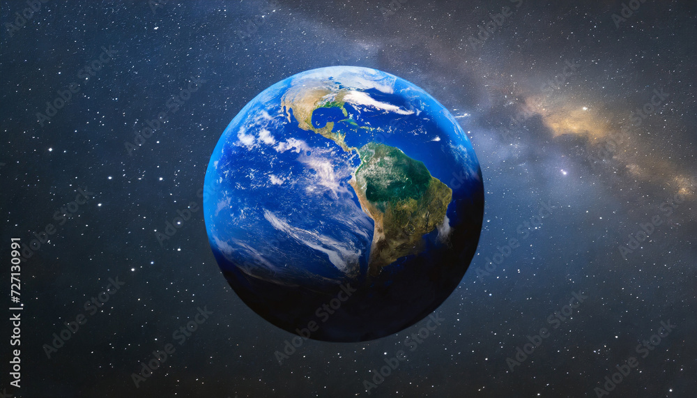 Naklejka premium Sphere of nightly Earth planet in outer space