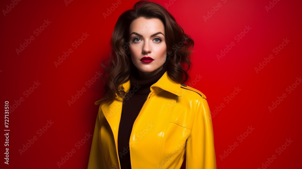 Portrait of a woman wearing yellow jacket