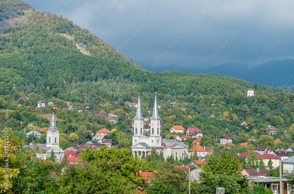 View of the town of Baia-Sprie, northwestern Romania