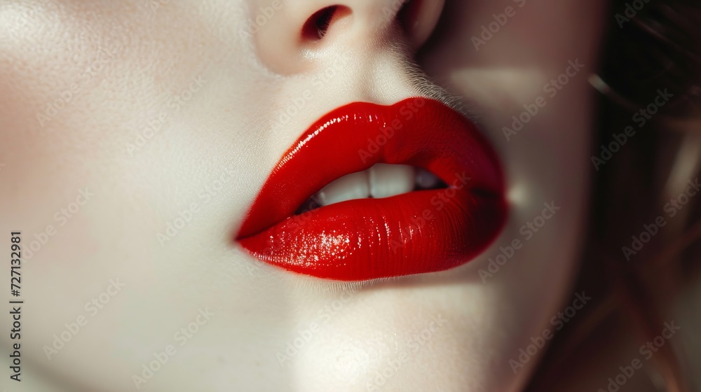 Fototapeta premium close up of beautiful red lips