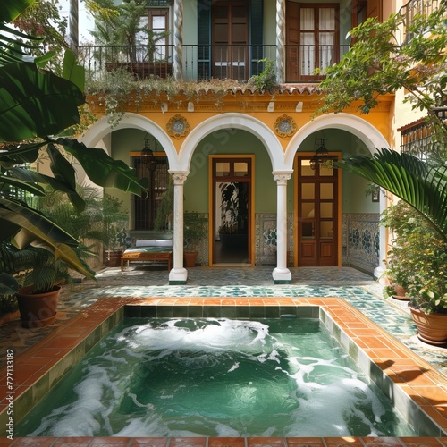  Beautiful   Mediterranean  villa  outdoor  jacuzzi   © Asma