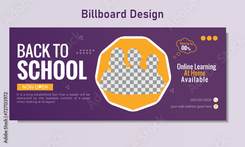 Vector school admission Youtube thumbnail template design premium vector