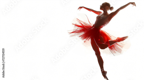 A captivating 3D-rendered image of an ethereal ballerina, exuding grace and elegance, beautifully isolated on a pure white background. This stunning artwork captures every intricate detail o