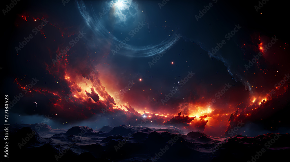 Cosmic illustration showing vibrant cosmic background