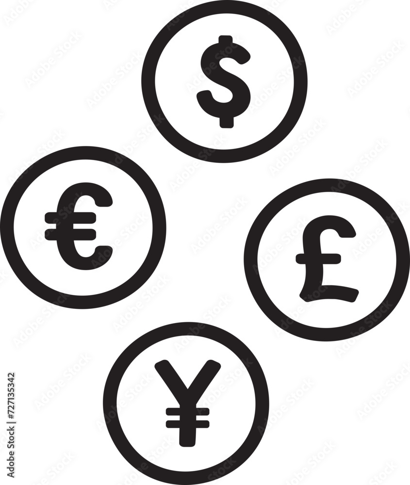 Coin Icon Money Exchange Currency Hand Drawn Outline Vector Coin Icon Money Exchange Currency Hand Drawn Outline Vector