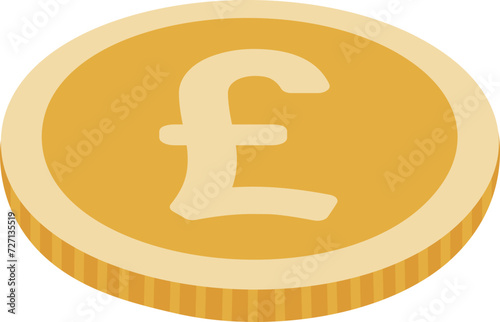 Pound Coin Icon Money Currency Hand Drawn Isolated