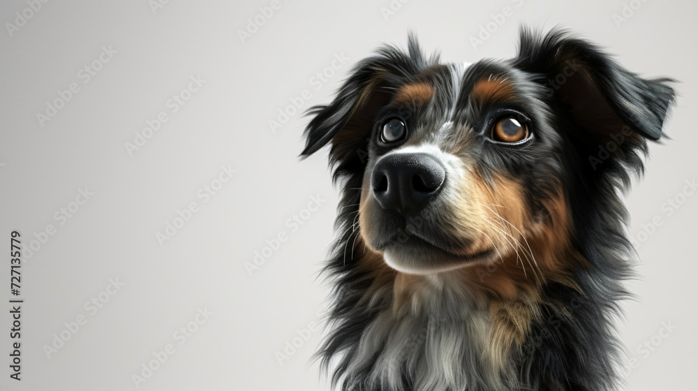 A stunning 3D rendering of a loyal dog, portrayed in exquisite detail and realism. With its soulful eyes and alert posture, this artwork captures the essence of canine loyalty and companions