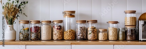 Cereals are arranged in jars © Artur