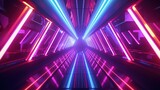 Abstract futuristic geometric neon light background