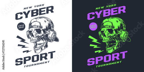 Cyber sports vintage style sticker
