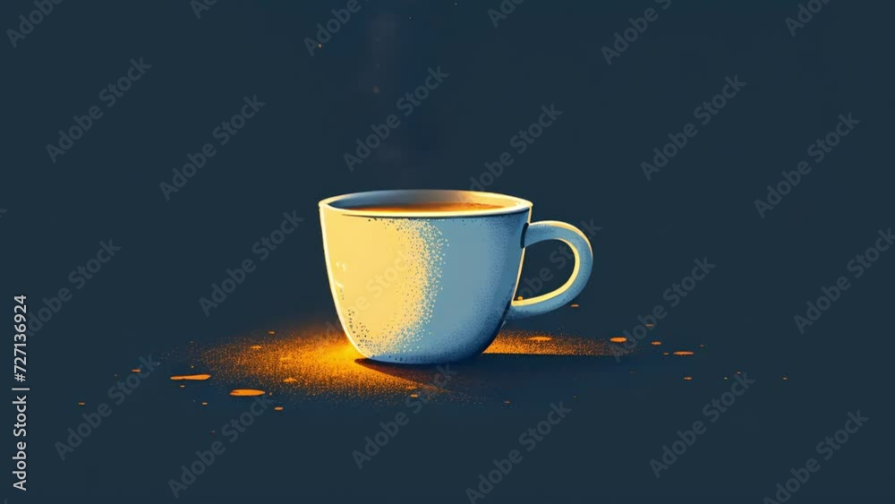 Outline coffee cup icon, with editable stroke. Linear tea cup or coffee mug, mug silhouette. Hot drink with aroma, cappuccino, espresso, latte. icon, sign, symbol for UI and Animation 4k mp4 animated 