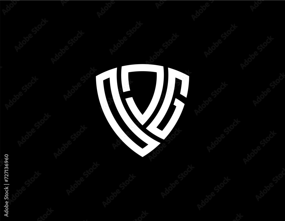 OJG creative letter shield logo design vector icon illustration OJG creative letter shield logo design vector icon illustration