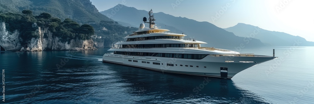 A luxurious yacht purchased with cryptocurrency, symbolizing new wealth in the digital age A luxurious yacht purchased with cryptocurrency, symbolizing new wealth in the digital age