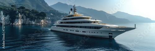 A luxurious yacht purchased with cryptocurrency, symbolizing new wealth in the digital age  © Oldman