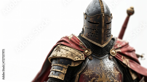 A stunning 3D rendering of a medieval knight, exquisitely detailed in a modern and artistic style. Standing tall and proud, this captivating image captures the essence of chivalry and valor.
