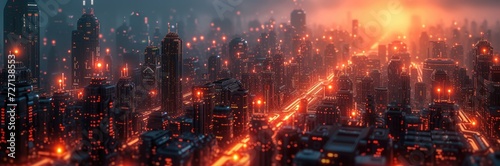 prompt A bustling e-commerce platform's data center, visualized as a futuristic city