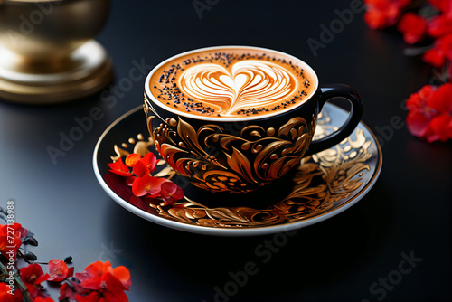 Artful Latte Cup with Heart Froth Design