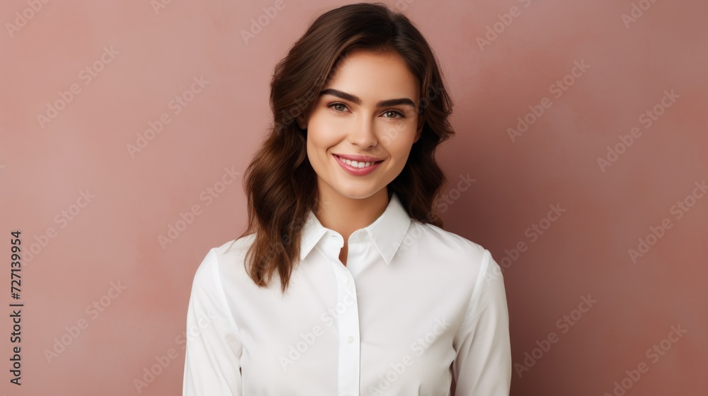 Young happy businesswoman in a casual shirt Young happy businesswoman in a casual shirt