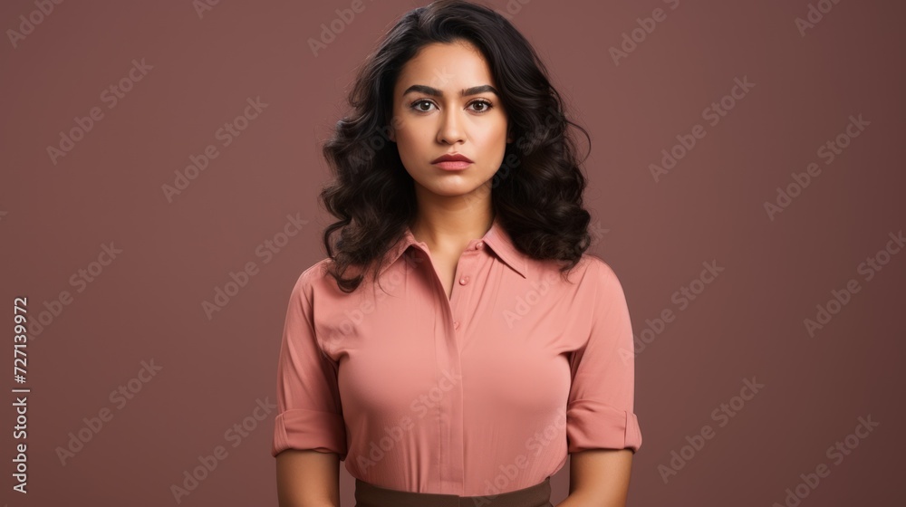 Young beautiful hispanic woman standing with serious expression standing over isolated background Young beautiful hispanic woman standing with serious expression standing over isolated background