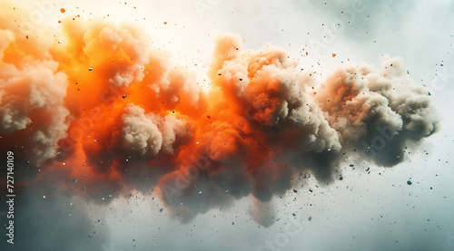 Explosion effect smoke scene illustration, abstract beautiful colorful explosion effect