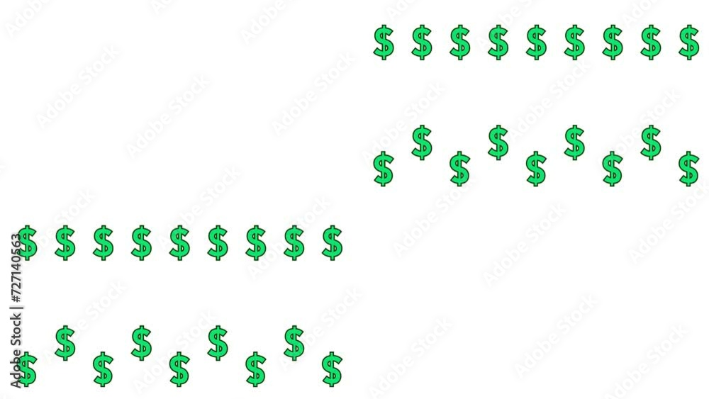 Seamless loop animation of United States money symbol on white background Seamless loop animation of United States money symbol on white background